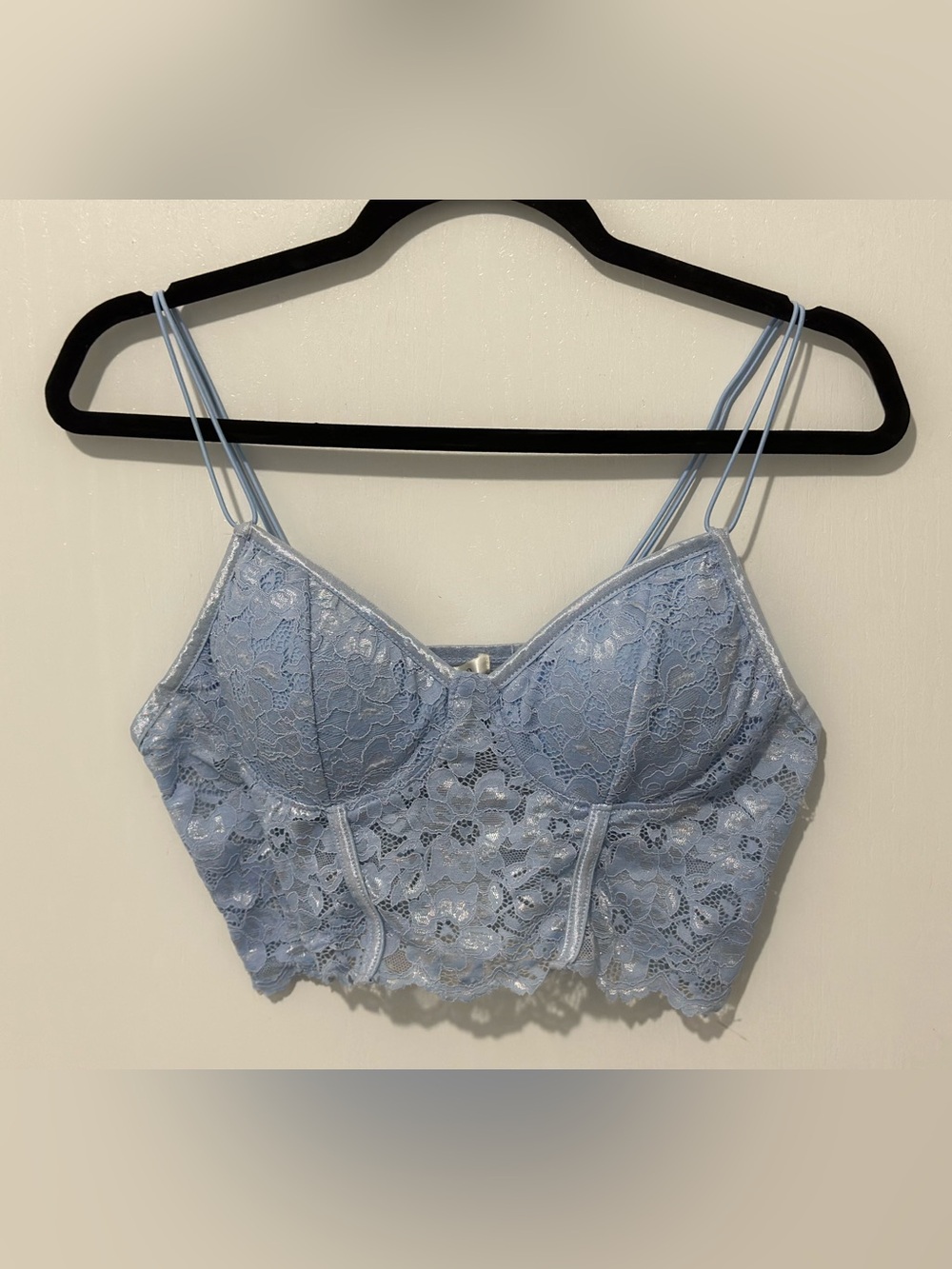 Light Blue Lace Bralette Top